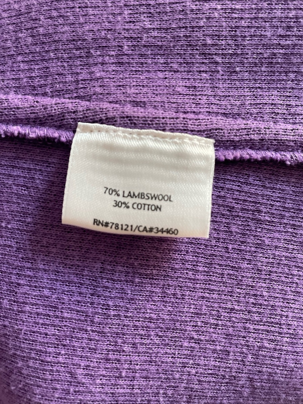 Eileen Fisher open cardigan sweater jacket purple wool cottage lagenlook L - Picture 8 of 8